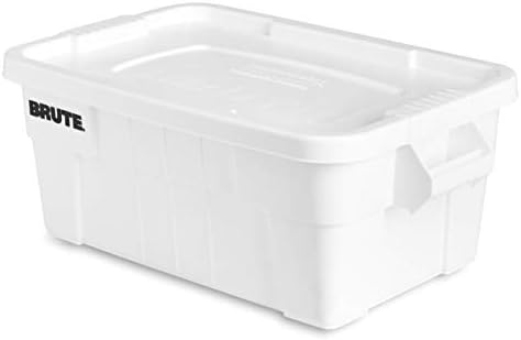 Rubbermaid Commercial Products BRUTE Tote w/ Lid, White, 14-Gal, Pack of 6 - Image 3