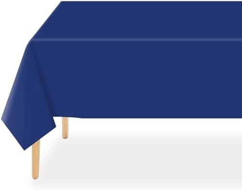 QIKSION 2 Pcs Navy Blue Plastic Tablecloth Dark Blue Table Cloth Disposable by QIKSION