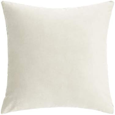 VAKADO 16x16 Beige Cream Velvet Throw Pillow Covers Decorative Soft Solid Square Cushion Cases Set of 2 Home Decor for Couch Car Sofa Chair Bedroom Office - Image 2