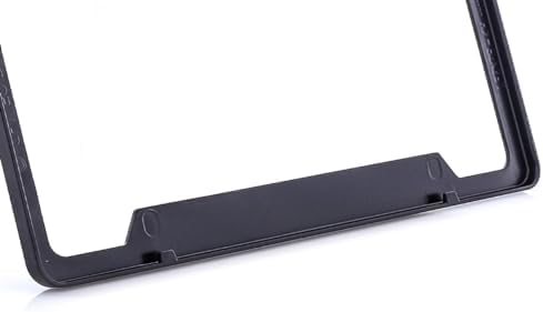 Jeep Black Coated Metal License Plate Frame with Exposed Chrome Jeep Bottom Notched