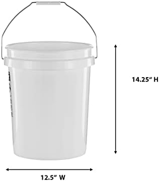 United Solutions 5 Gallon Bucket - 3 Pack, White, Heavy Duty BPA-Free Plastic Bucket, Comfortable Handle, Easy to Clean, Perfect for on The Job, Home Improvement, or Household Cleaning - Image 2