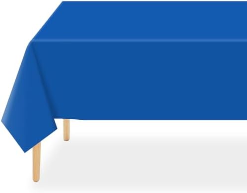QIKSION 2 Pack Blue Plastic Tablecloth, Blue Table Cloth Disposable by QIKSION