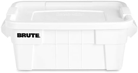 Rubbermaid Commercial Products BRUTE Tote w/ Lid, White, 14-Gal, Pack of 6 - Image 2