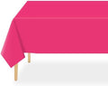 QIKSION 3 Pack Hot Pink Plastic Tablecloth, Hot Pink Table Cloth Disposable by QIKSION