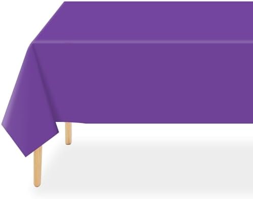 QIKSION 2 Pack Purple Plastic Tablecloth, Purple Table Cloth Disposable by QIKSION