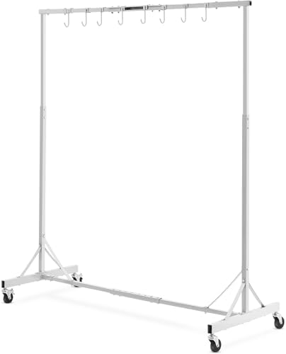 VEVOR Painting Rack, 5 ft-7 ft Adjustable Height, 66 lbs Capacity Automotive Paint Stand, 8 Hooks Drying Rack With 4 Swiveling Wheels, Auto Body Stand for Repair Shops & Garage by VEVOR