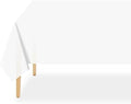 QIKSION 6 Pack White Plastic Table Cloth Disposable, White Tablecloth by QIKSION