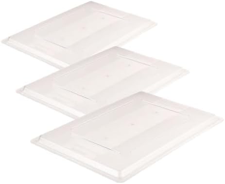 Rubbermaid Commercial Products Food Storage Box Lid for 8.5, 12.5, 16.5, and 21.5 Gallon Sizes, Clear (FG330200CLR) (Pack of 3) by RubbermaidCommercialProducts