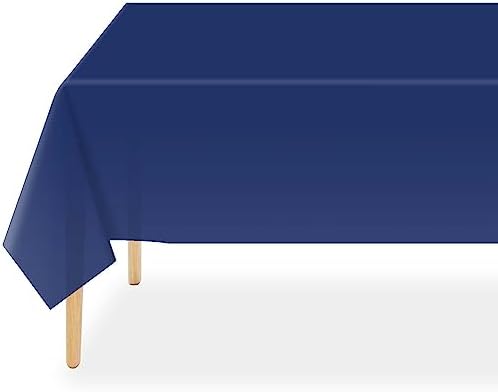 QIKSION 3 Pcs Navy Blue Plastic Tablecloth Dark Blue Table Cloth Disposable by QIKSION
