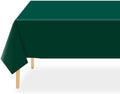 QIKSION 12 Pack Dark Green Table Cloth Plastic, Emerald Green Tablecloth by QIKSION