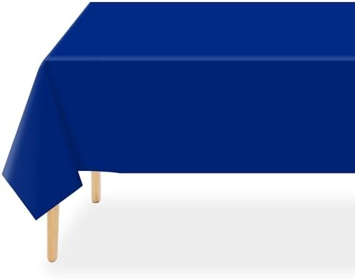 QIKSION 2 Pack Royal Blue Plastic Tablecloth, Blue Table Cloth Disposable by QIKSION
