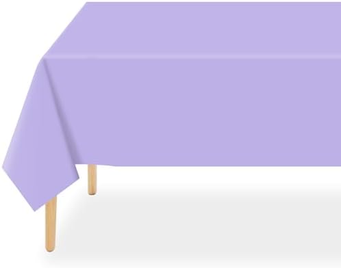 QIKSION 6 Pack Lavender Plastic Tablecloth, Lilac Table Cloth Disposable by QIKSION