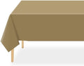 QIKSION 3 Pack Gold Plastic Tablecloth, Gold Table Cloth Disposable by QIKSION