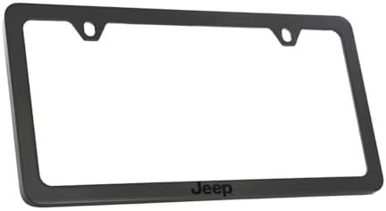JEEP License Plate Frame Blacked Out Thin Rim 2-Hole
