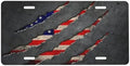 Torn American Flag Front License Plate 6" * 12" for Women