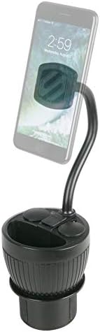Scosche MAGPCUP MagicMount PowerHub Magnetic Car Cup Holder Phone Mount - Strong Magnet Car Mount for iPhone and Android - Secure Magnetic Cell Phone Holder - USB Charging Ports for Multiple Devices