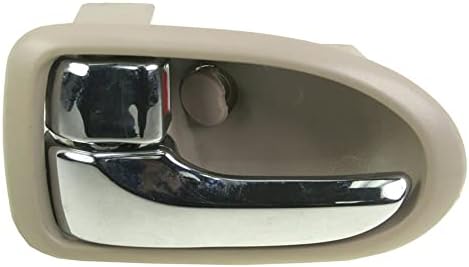 TRQ Front Left Interior Door Handle Chrome & Beige Drivers Side
