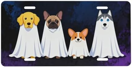 Little Dog Ghosties Front License Plate 6" * 12" for Women