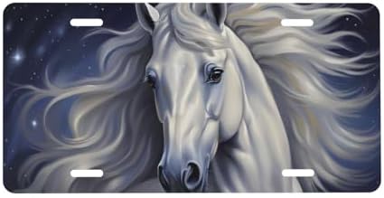 White Horse Front License Plate 6" * 12" for Women