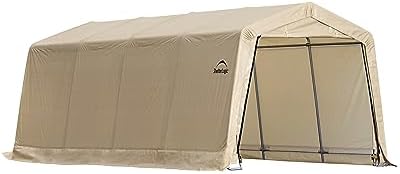 ShelterLogic Peak Style Roof Instant Garage Carport Car Canopy with Steel Frame and Waterproof UV-Treated Cover by ShelterLogic