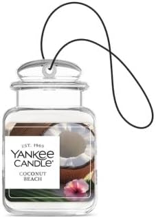 Yankee Candle Car Jar Ultimate Air Freshener, Hanging Car Freshener, Long Lasting Car Fragrance (Coconut Beach)