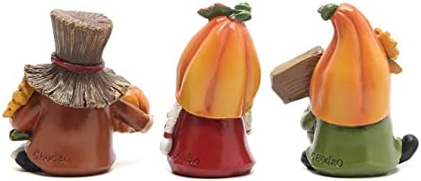 Hodao Thanksgiving Gnomes Decorations, Fall Pumpkin Elf Decor for Home 3pcs - Image 3