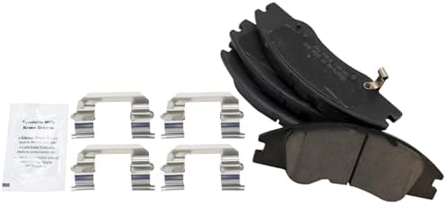 TRQ Front Brake Pads Ceramic Hardware Wear Sensor