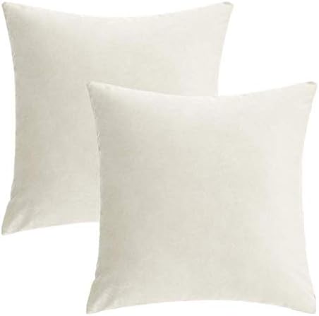 VAKADO 16x16 Beige Cream Velvet Throw Pillow Covers Decorative Soft Solid Square Cushion Cases Set of 2 Home Decor for Couch Car Sofa Chair Bedroom Office by VAKADO