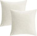 VAKADO 16x16 Beige Cream Velvet Throw Pillow Covers Decorative Soft Solid Square Cushion Cases Set of 2 Home Decor for Couch Car Sofa Chair Bedroom Office by VAKADO