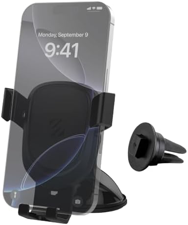Scosche GHVWD 3-in-1 Universal Suction Cup Phone Mount for Car and Truck Dashboard/Windshield/Vent Mount, 360° Adjustable Phone Stand, Cell Phone Holder Compatible with iPhone and All Android Phones