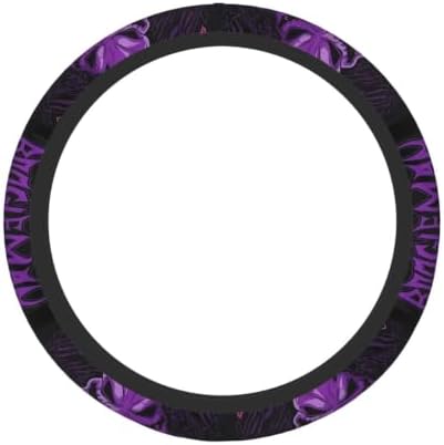 Halloween Jack and Sally Horror Nightmare Christmas Steering Wheel Cover for Women, Neoprene Anti-Slip Universal 15 inch Car Steering Wheel, Anime Car Accessories for Vehicle SUV (Xmas 3)