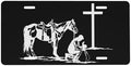 Cowboy Horse Cross Praying Front License Plate 6" * 12" for Women