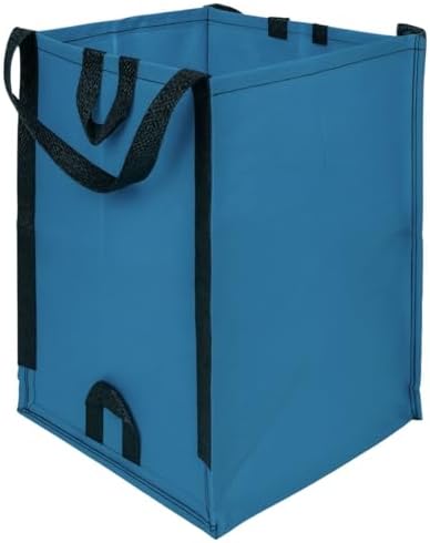 DURASACK Heavy Duty Home and Yard Bags 48-Gallon Reusable Self-Standing Lawn and Leaf Bags Garbage Can with Reinforced Handles, Ocean Blue, 3 Pack by DURASACK