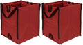 DURASACK Heavy Duty Home and Yard Waste Bag 48-Gallon Woven Polypropylene, Reusable Lawn and Leaf Garden Bag with Reinforced Carry Handles, Pop-Up Self-Standing Garbage Can, Red (Pack of 2) by DURASACK