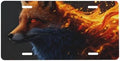 Wolf Flame Front License Plate 6" * 12" for Women