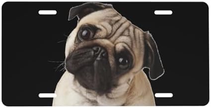 Pug Dog Front License Plate 6" * 12" for Women