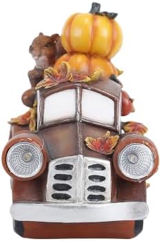 Lighted Autumn Harvest Truck Statue, Fall Pumpkin Decor - Image 4