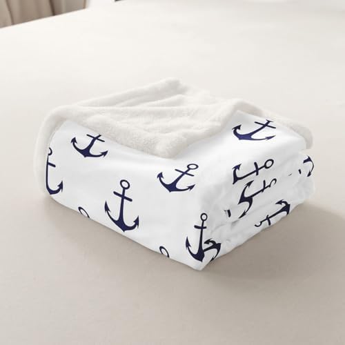 Castle Fairy Nautical Anchor Throw Blanket Arrow Ocean Navigation Fleece Flannel Blankets Kids Boys Girls Room Decor Anchors Bed Blankets for Bed Sofa Couch Black White Plush Blanket Twin 60"x80" - Image 7