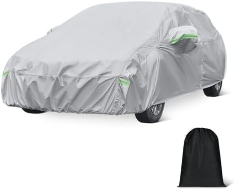 Amazon Basics Full Car Cover, Fits Vehicles 181-190", Silver