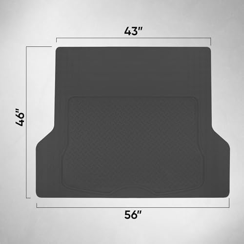 Motor Trend FlexTough™ Heavy Duty Rubber Black Car Floor Mats All Weather & Jumbo SUV Cargo Liner Full Set - Universal Trim to Fit Automotive Floor Mats & Trunk Mats for Cars Interior Accessories