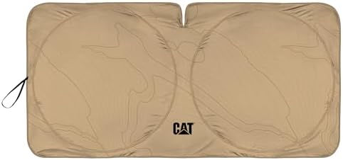 Windshield Sun Shade for Ford F-150 2015-2020, Foldable Truck Sunshade, UV Heat Blocker, Front Window Sun Shield, Interior Protection, Keeps Cab Cool, Heavy Duty Truck Accessory - Beige
