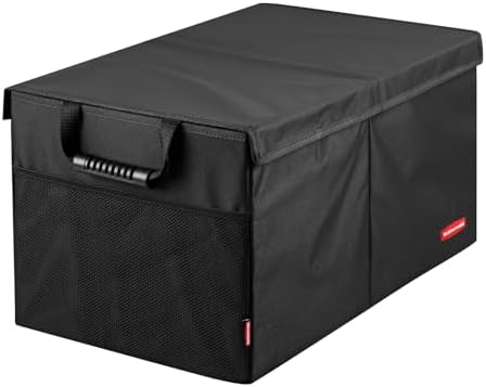 Rubbermaid Car Organizer, Collapsible Trunk Organizer, Multi-Compartment Car Storage Organization for Car Accessories, 2 Compartments With Cover, 21.65"*14.17"*12.2"