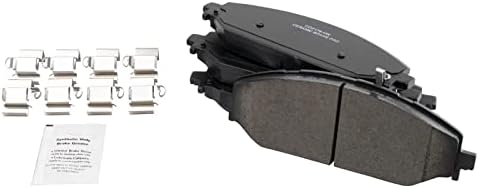 TRQ Front Ceramic Brake Pad Set Includes Contact Point Grease and Hardware