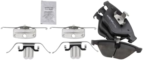 TRQ Front Ceramic Brake Pad Set Includes Contact Point Grease Hardware