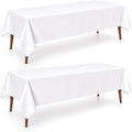 QIKSION 2 Pack White Plastic Table Cloth Disposable, White Tablecloth by QIKSION