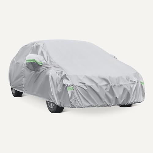Amazon Basics Full Car Cover, Fits Vehicles 191-200", Silver