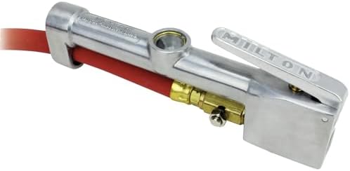 Milton 556 Heavy-Duty Analog Tire Inflator with Pressure Gauge, 6' Hose Large Bore Air Chuck, Made in USA (OSHA Compliant) 10-160 PSI by Milton