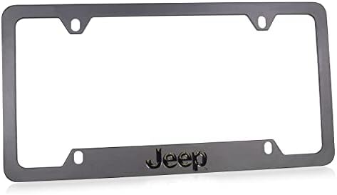 Jeep License Plate Frame - Blacked Out Metal Engraved