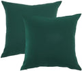 PurpleEssences Solid Throw Pillow Cover, 16x16 in Set of 2 - Forest Green by PurpleEssences