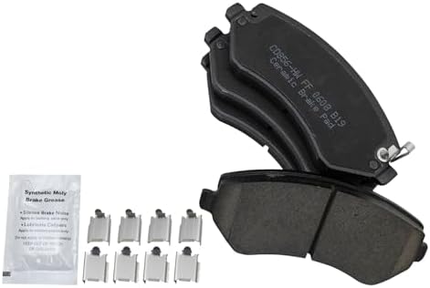 TRQ Front Brake Pads Ceramic Hardware Wear Sensor